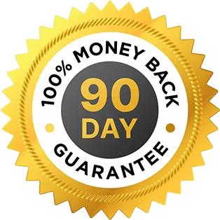 90-day money-back guarantee seal
